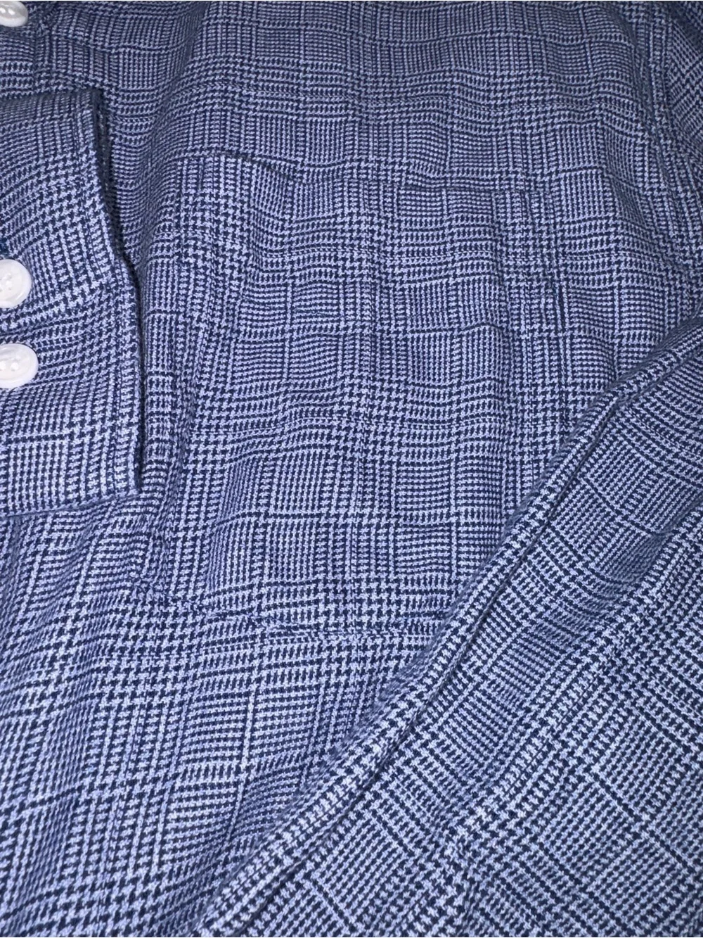 Banana Republic Navy Glen Plaid Button-Down Slim fit long sleeve shirt w/pocket